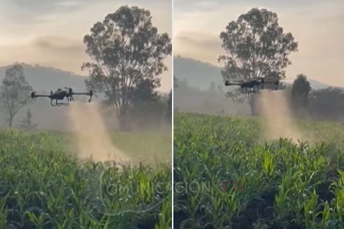 Dron agrícola adquirido por gobierno de Jilotepec, trabaja en pro de los campesinos